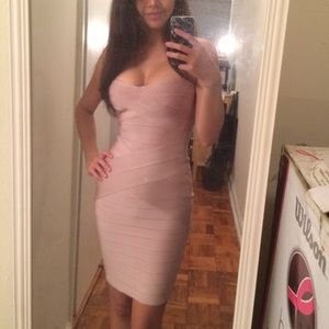 House of CB Bandage Leyla Dress Strapless Nude
